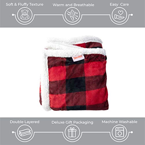 TrailCrest Ultra Soft Sherpa Fleece Plaid Baby Blanket 1