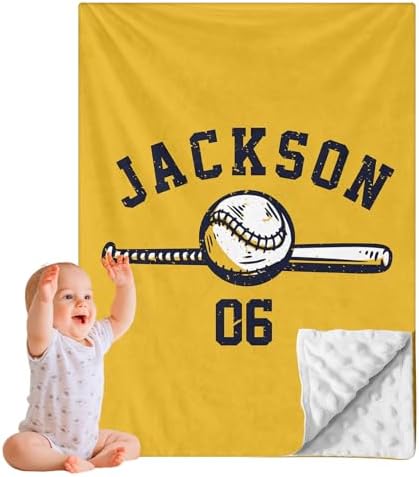 GRESATEK Personalized Baby Blanket - Double Layer Name Blanket for Newborns