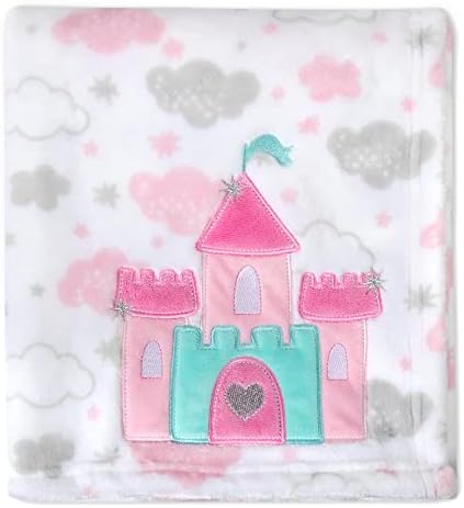 Plush Fleece Castle Clouds Baby Blanket 30x36
