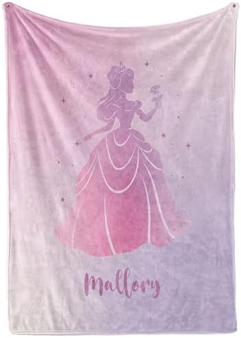 Custom Princess Blanket - Personalized Fleece Throw for Girls