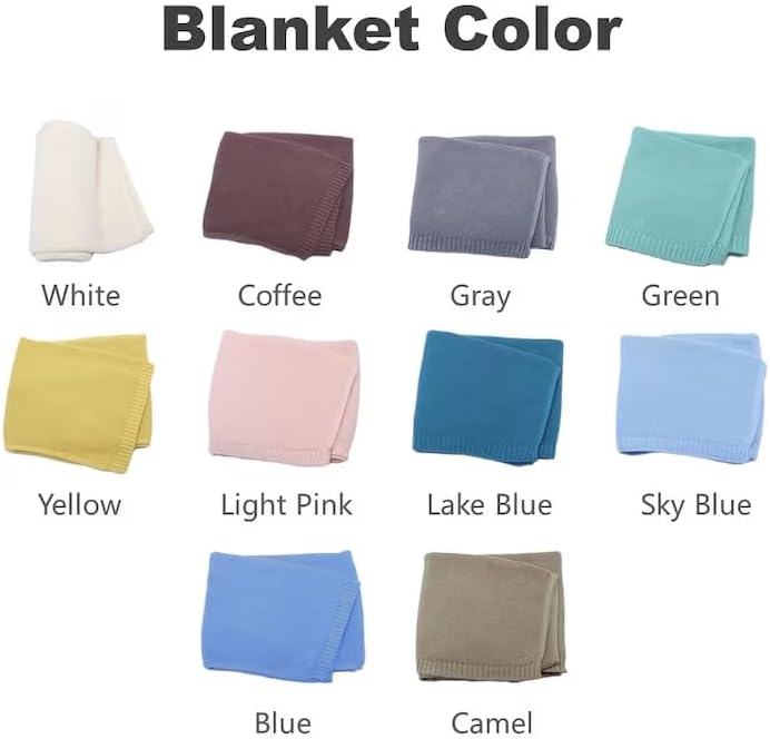 Personalized Knit Baby Name Blanket - Custom Embroidered Camel