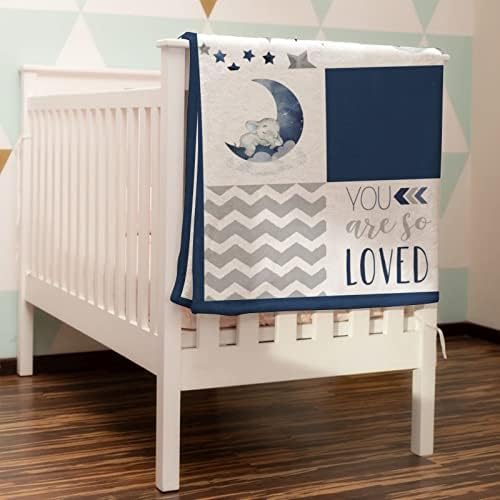 HawSkgFub Dream Big Little One Star Baby Blanket Navy Blue