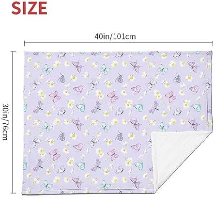 SUPLUCHOM Baby Blanket Butterfly Daisy 30x40 Inch Plush