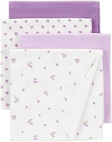 Carters Baby 4-Pack Receiving Blankets Purple