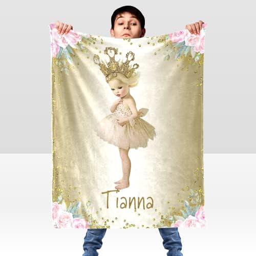 Personalized Golden Hat Girl Baby Blanket with Name