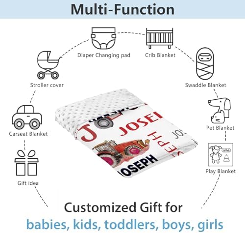 Personalized Car Baby Blanket with Name for Boys and Girls