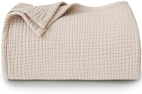 MairMore Muslin Baby Blanket - Soft Ivory 47x47 Inch Neutral Swaddling