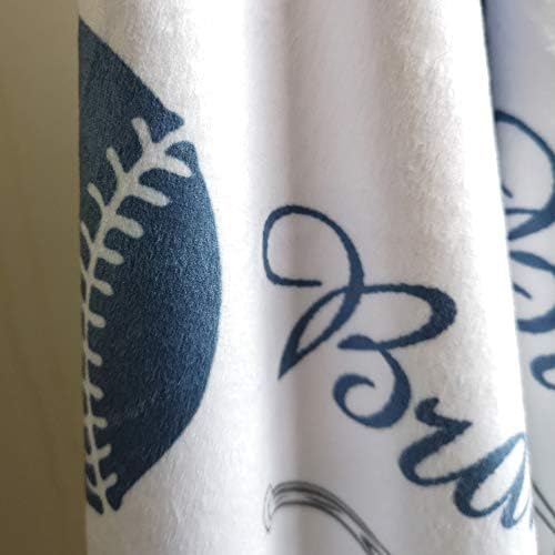 NICTIMEID Custom Baby Name Sherpa Blanket for Boy Baseball Pattern 30x47
