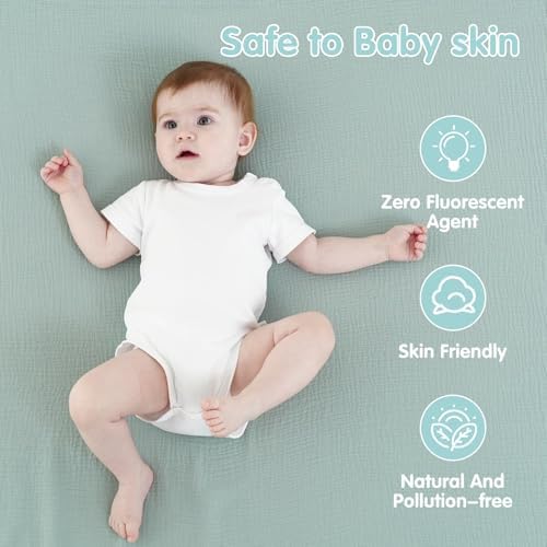 Synrroe Muslin Swaddle Blankets 2 Pack 40x40 Inches