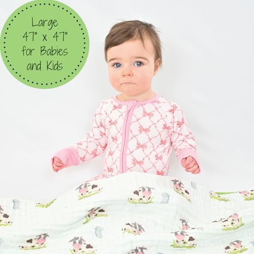LollyBanks Cows Print Muslin Blanket 47x47