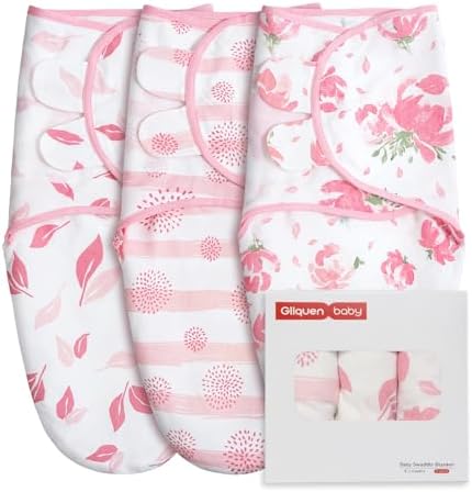 GLLQUEN BABY Swaddle Sack 3-Pack for Newborn 0-3 Months