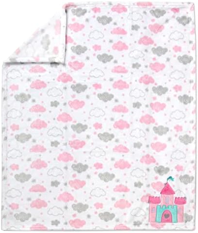 Plush Fleece Castle Clouds Baby Blanket 30x36