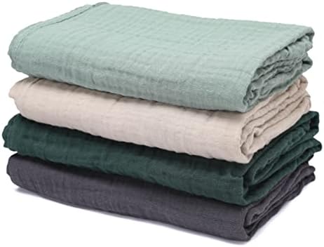 CottCare 4-Pack Breathable Muslin Swaddle Blankets for Baby