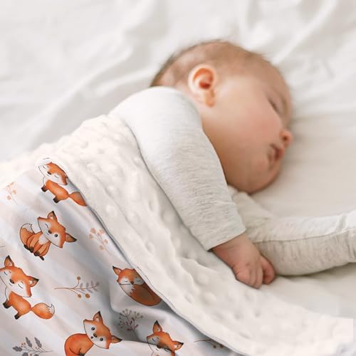 SANDJEST 30x40 Minky Blanket with Dotted Backing
