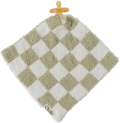 Orelle Baby Checkered Pacifier Lovey Blanket Soft Plush