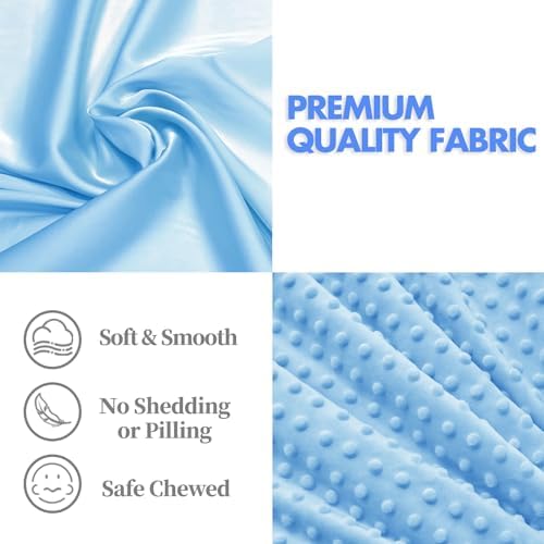 MOVEPAI Soft Blue Bear Baby Security Blanket 16 Inch