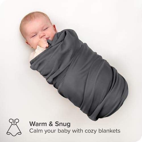 Bare Home 6-Pack Flannel Receiving Blankets 30x30 Premium 100 Cotton Hypoallergenic Warm
