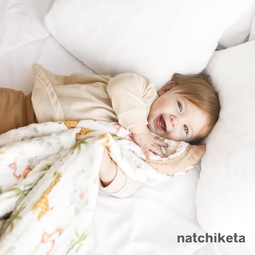 Natchiketa Organic Cotton Muslin Blanket - 10 Layers Soft Baby Quilt for Swaddling