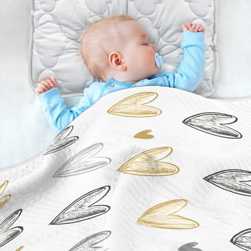 Wassud Hearts Soft Baby Blanket 30x40 Inch Cozy Toddler Blanket
