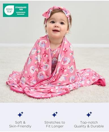 EASWEET Bamboo Stretch Blanket 47x47 Baby Toddler Comfort