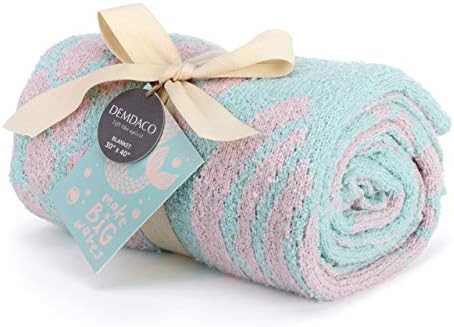 DEMDACO Mermaid Bed Blanket 40x30 Soft Pastel Blue