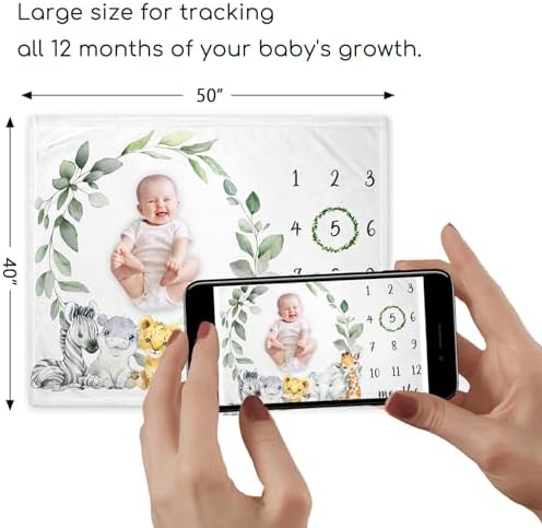 Yuzioey Jungle Safari Growth Tracking Blanket
