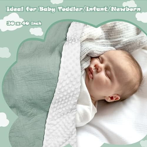 Hooyax Muslin Baby Blanket 30 x 40 Green 1