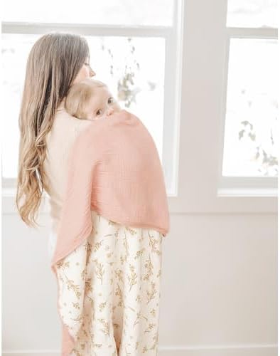 Konssy Muslin Blanket 40x36 Inch Floral Baby Blanket
