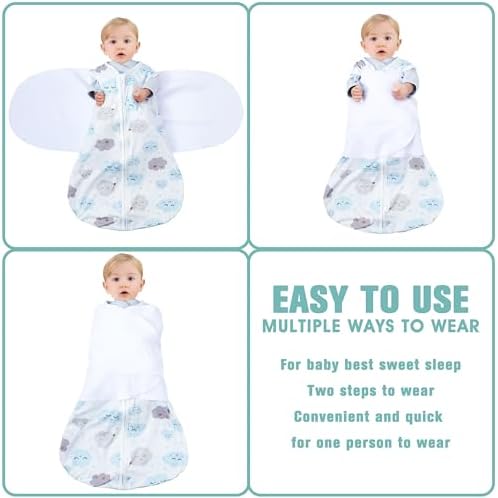 BSTOPPT Newborn Sleep Sack 3-6 Months Adjustable Swaddle