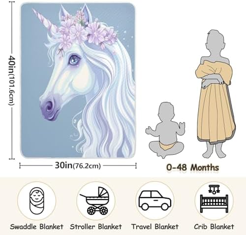 YJMYDDZ Baby Blanket - Super Soft Unicorn 30x40 Inch