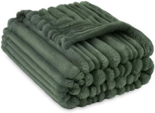 HOMRITAR Fleece Blanket - Reversible Stripes 30x40 Inches