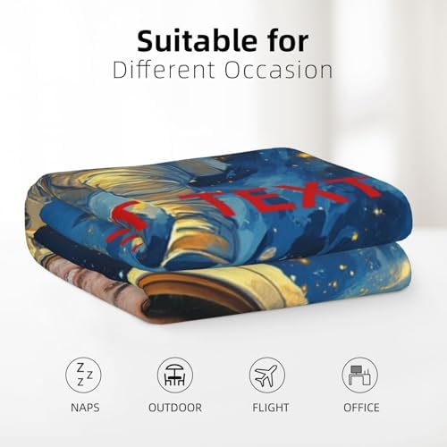 Custom Astronaut Blanket for Baby Boy with Name Photo