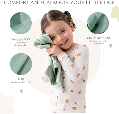 Ultra-Soft Fleece Baby Security Blanket with Satin Trim - 16 x 16 - Sage