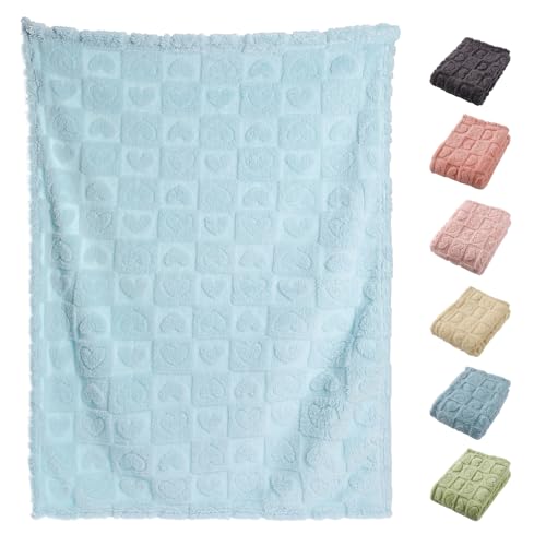 Yagle Mate 4 Pcs Baby Blankets Fluffy Crib Blankets 30x40 Blue