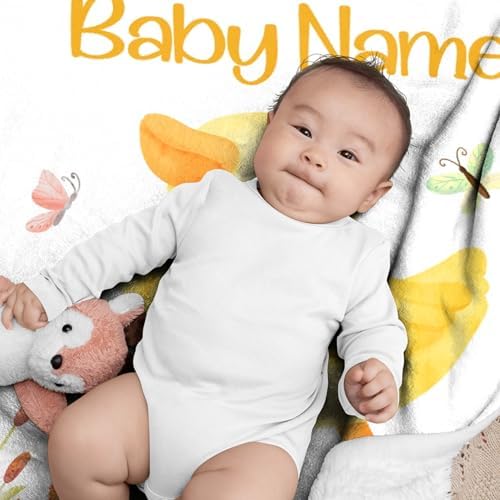 Personalized Duck Baby Blanket with Name Toddler Size 30x40
