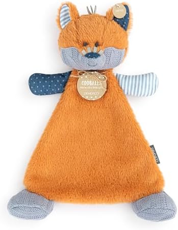 DEMDACO Oddball Plush Fox Blanket Orange and Blue
