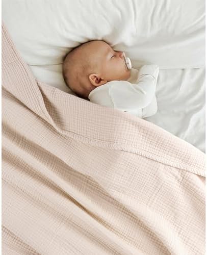 MairMore Muslin Baby Blanket - Soft Ivory 47x47 Inch Neutral Swaddling