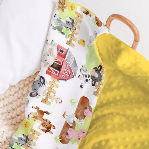HawSkgFub Farm Animals Bed Blanket 30x40 Reversible Dotted Plush