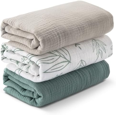 LYRICHOM Muslin Swaddle Blankets 3 Pack