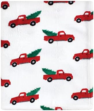 Hudson Baby Christmas Tree Truck Plush Blanket 30x36 Inches