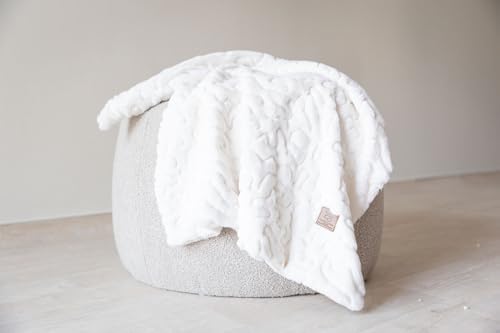 Cuddle Cookie Baby Solid Faux Fur Blanket Ivory