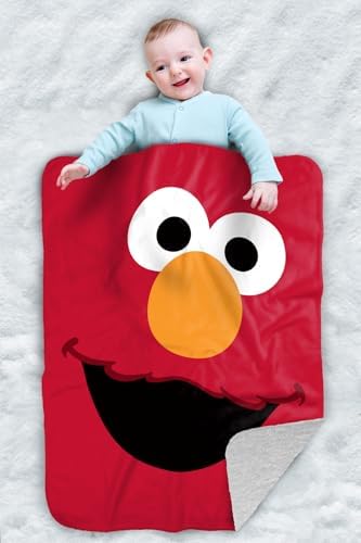 LOGOVISION Sesame Street Elmo Sherpa Baby Blanket 30x40 Inches