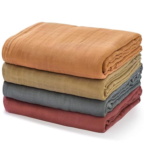 Momcozy Muslin Swaddle Blankets 4-Pack 47 x 47 Inches