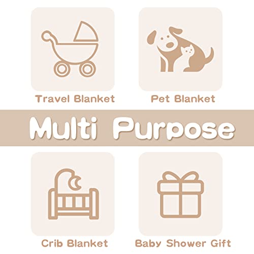 Zenssia Organic Cotton Baby Blanket - Light Orange 39x47
