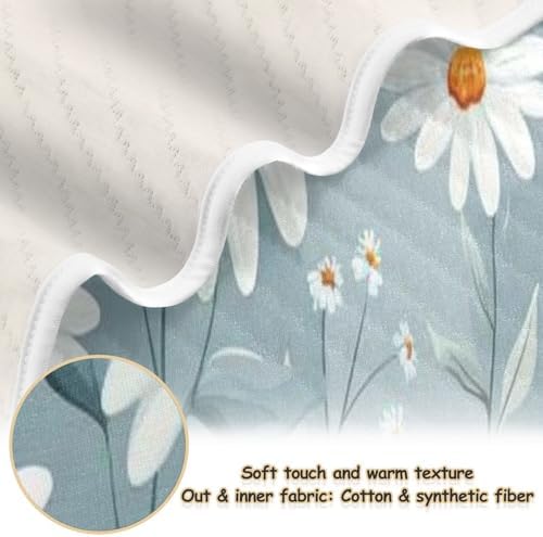 YJMYDDZ Baby Blanket with White Flowers 30x40 Inch