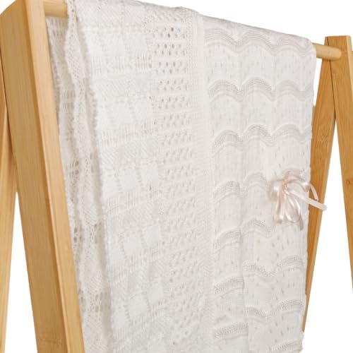 SUMA Ivory Baby Blanket - Christening Shawl 40x50 Inches