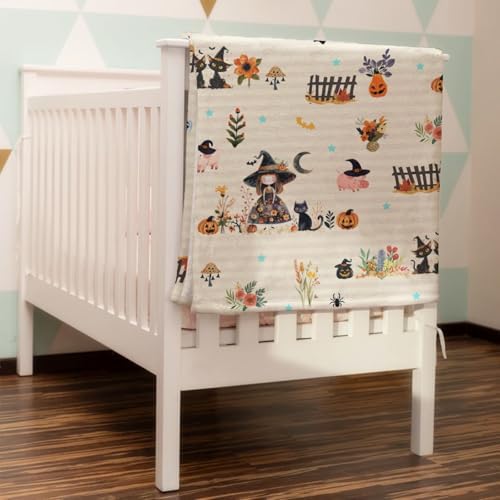 Hwmmbh Fall Farm Witch Cats Baby Blanket 1