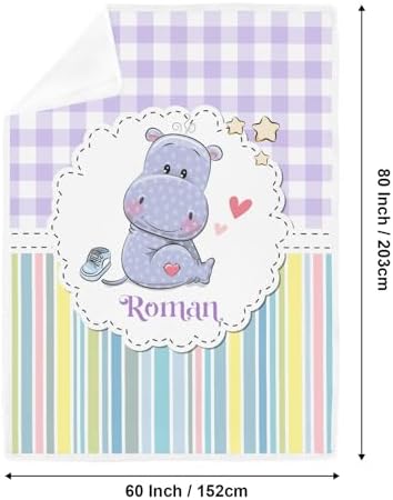 Deven Cute Hippo Purple Cooling Blanket for Toddler 1