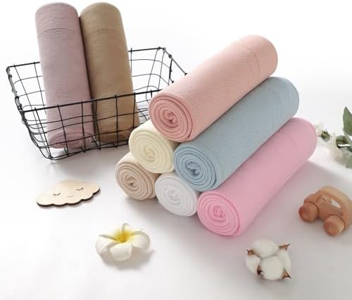 Hadetoto Newborn Baby Blanket Soft Cozy Cotton Knit