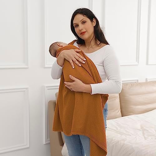 Kloovete 36 x 40 inch Cooling Waffle Weave Receiving Blanket